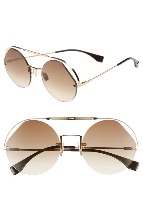 fendi irregular metal aviator sunglasses|Fendi oversized 56mm sunglasses.